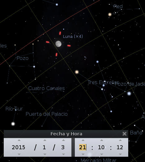 fragmento de cielo nocturno de la noche del 3 de enero de 2015