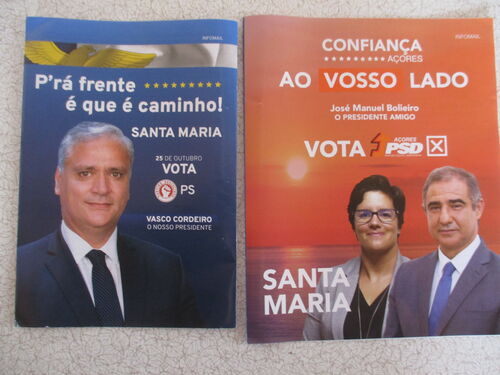 Folletos elecciones Azores 25 de octubre de 2020