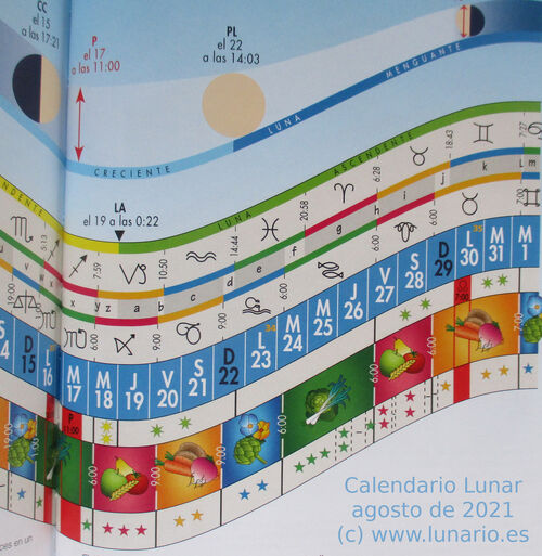 Calendario Lunar de agosto de 2021, (c) www.lunario.es