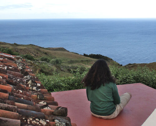 Nacho en su azotea en la Isla de Santa María - Azores