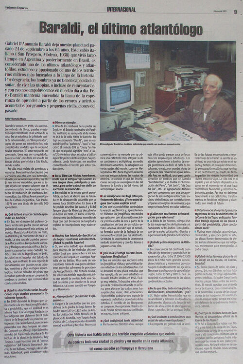Entrevista a Gabriel Baraldi en Febrero de 2003