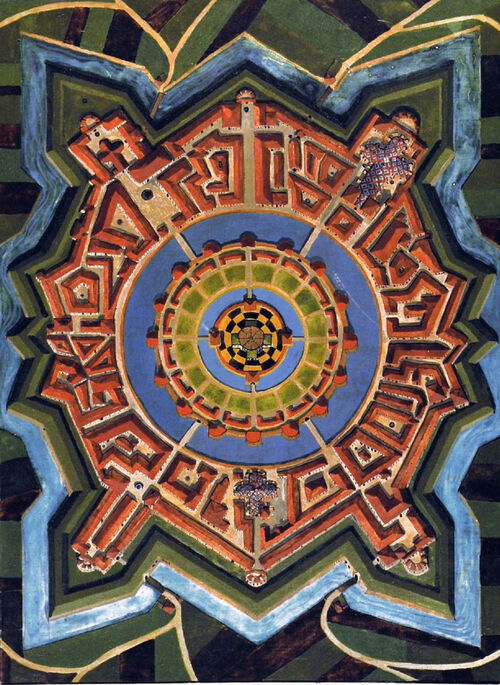 Mapa de ciudad geométrica en Libro Rojo de Jung