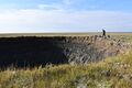 Cráter creado por explosión de metano en la tundra siberiana