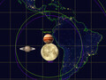 Júpiter, Saturno y la Luna sobre América del Sur el 22 de agosto de 2021