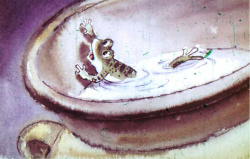 Fotograma de la fábula de las dos ranas de Leonid Panteleyev