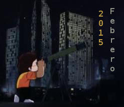 Hajime mirando el cielo nocturno durante febrero de 2015