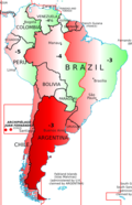South America little map showing civil and solar times differences