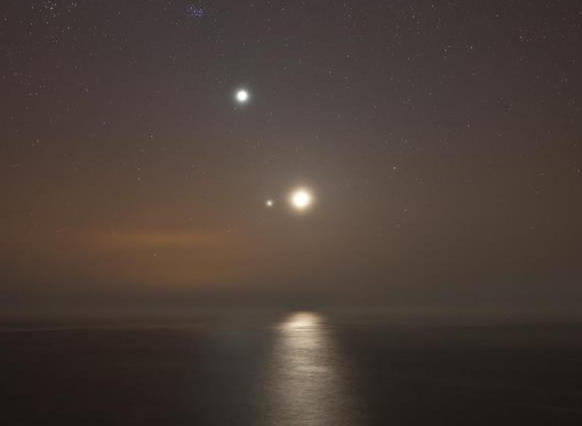 Júpiter y Venus acercándose en junio 2015